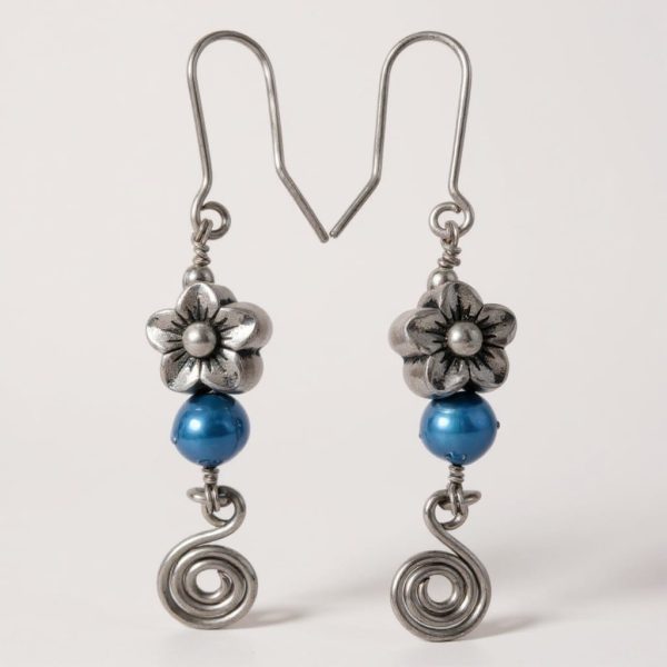 Blue Pearls & Flower Beads