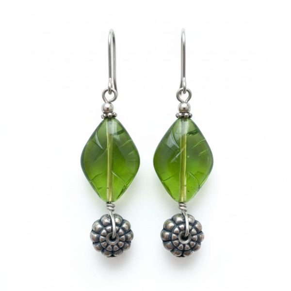 Green Glass Shape & Silver