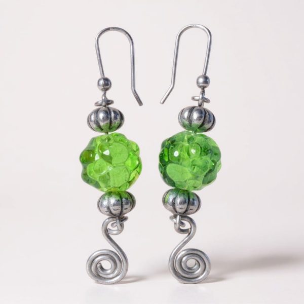 Bottle Green Glass & Silver